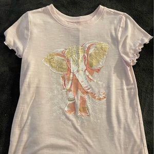 Girls pink tee with Elephant Graphic